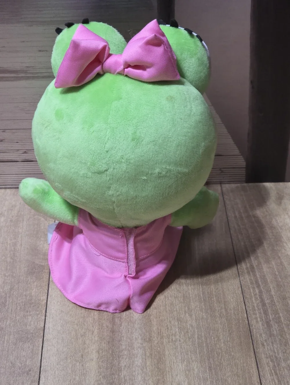 SWEET FROG YOGURT MASCOT GIRL PLUSH PINK DRESS HAIR BOW